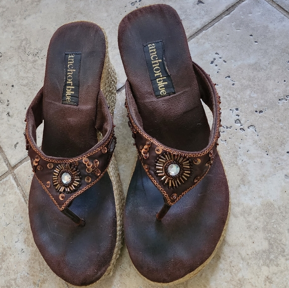 Anchor Blue brown sandals Size 7 - Picture 2 of 8